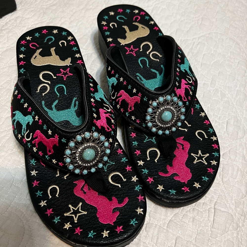 Montana West Flip Flops - worn once inside the home.  Super Cute!